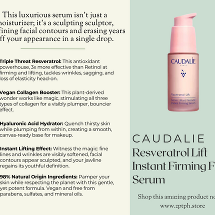 Caudalie Resveratrol Lift Instant Firming Face Serum