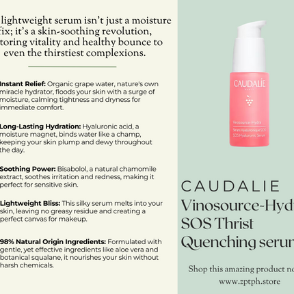 Caudalie Vinosource-Hydra SOS Thrist Quenching Serum