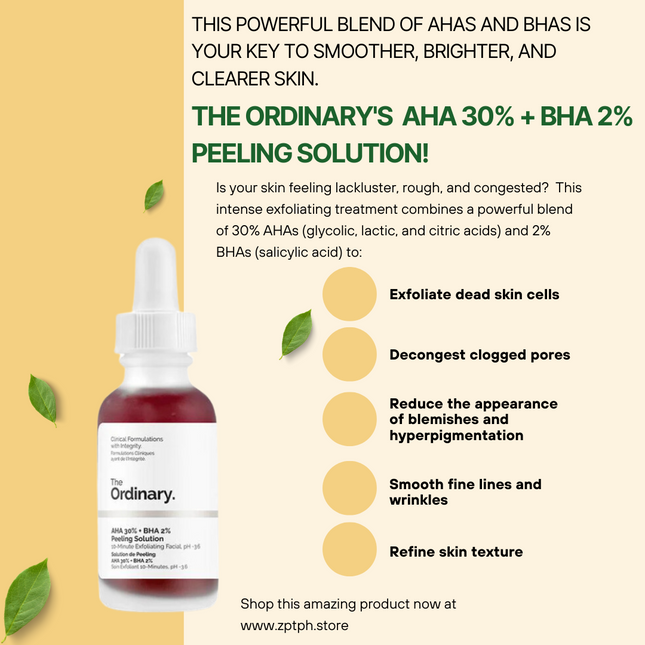 The Ordinary AHA 30% + BHA 2% Peeling Solution