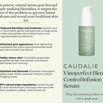 Caudalie Vinopure Blemish Control Infusion Serum