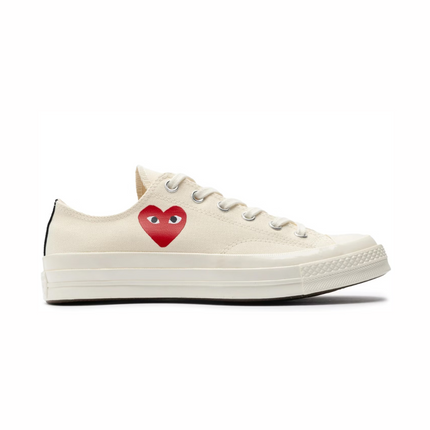 CDG White Low Small Heart