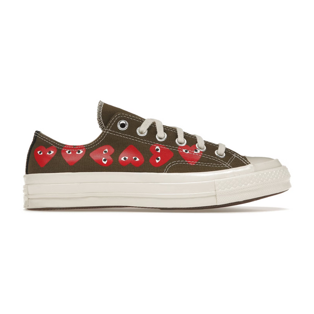 CDG Play X Converse Khaki Multi-Heart