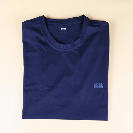 Boss Crewneck Tshirt with Logo Dark Blue