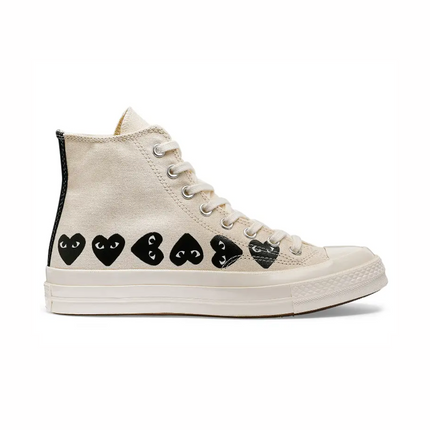 Converse x CDG PLAY Chuck 70 Hi 'Multi Heart - Milk Black'