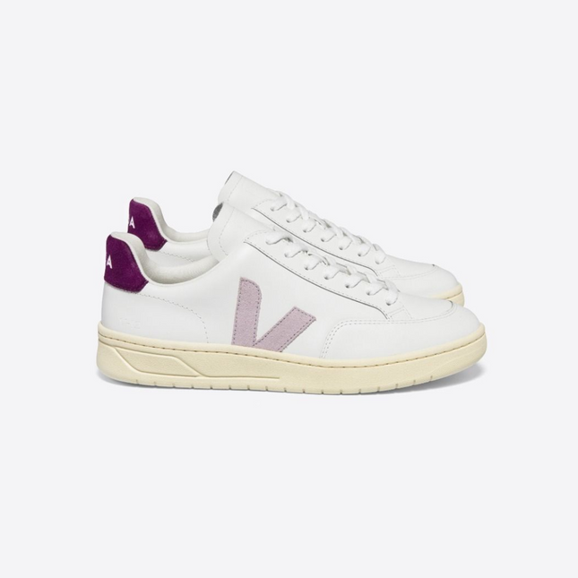 VEJA V-12 LEATHER WHITE PARME MAGENTA